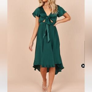 Amanda hi lo tie front dress